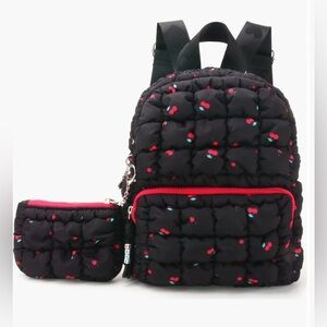 NWT Miss Gwen’s OMG youth black scrunchie quilted backpack with coin purse
